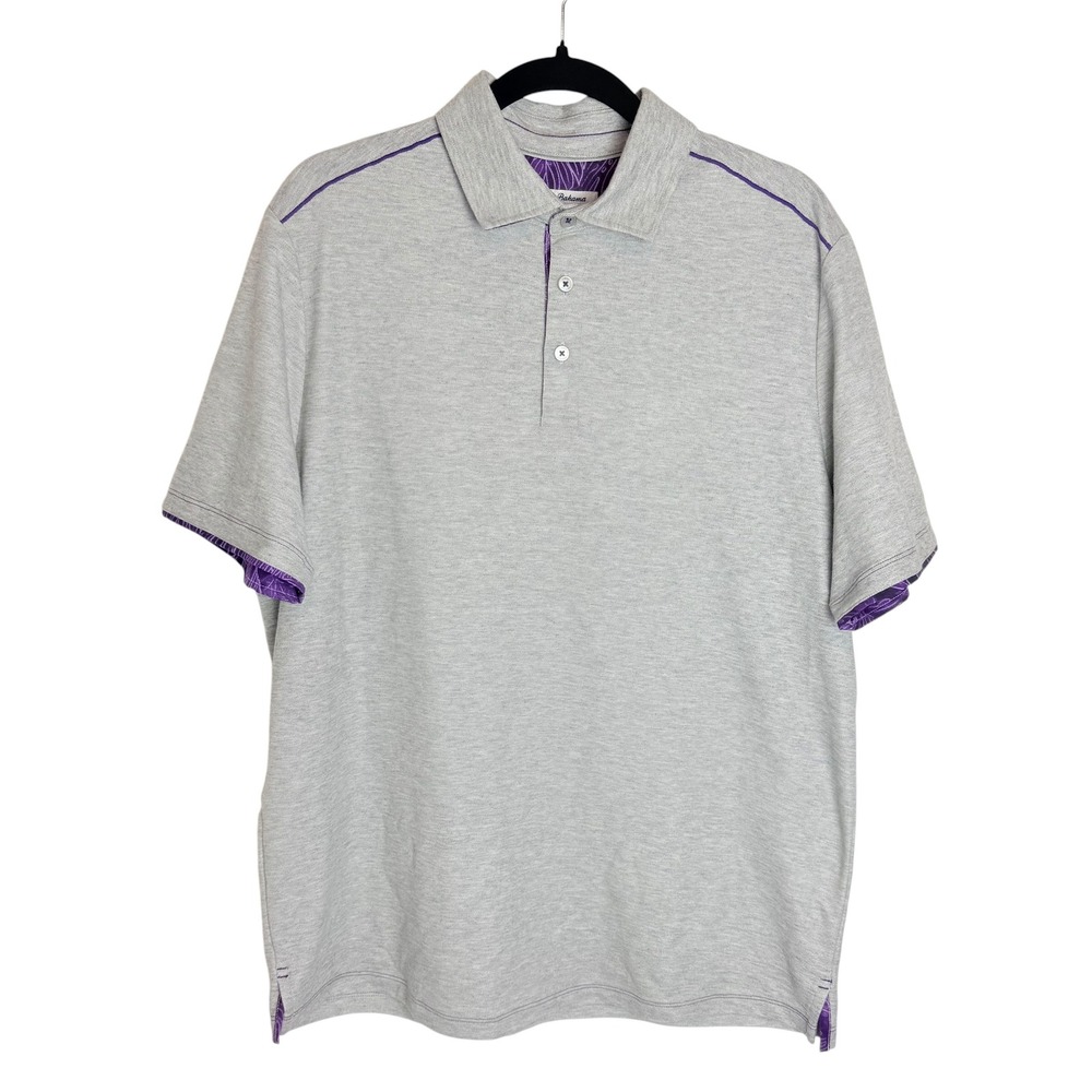 Tommy Bahama IslandZone Sport Tailgater Polo Mens Medium Deep Grape Grey Purple